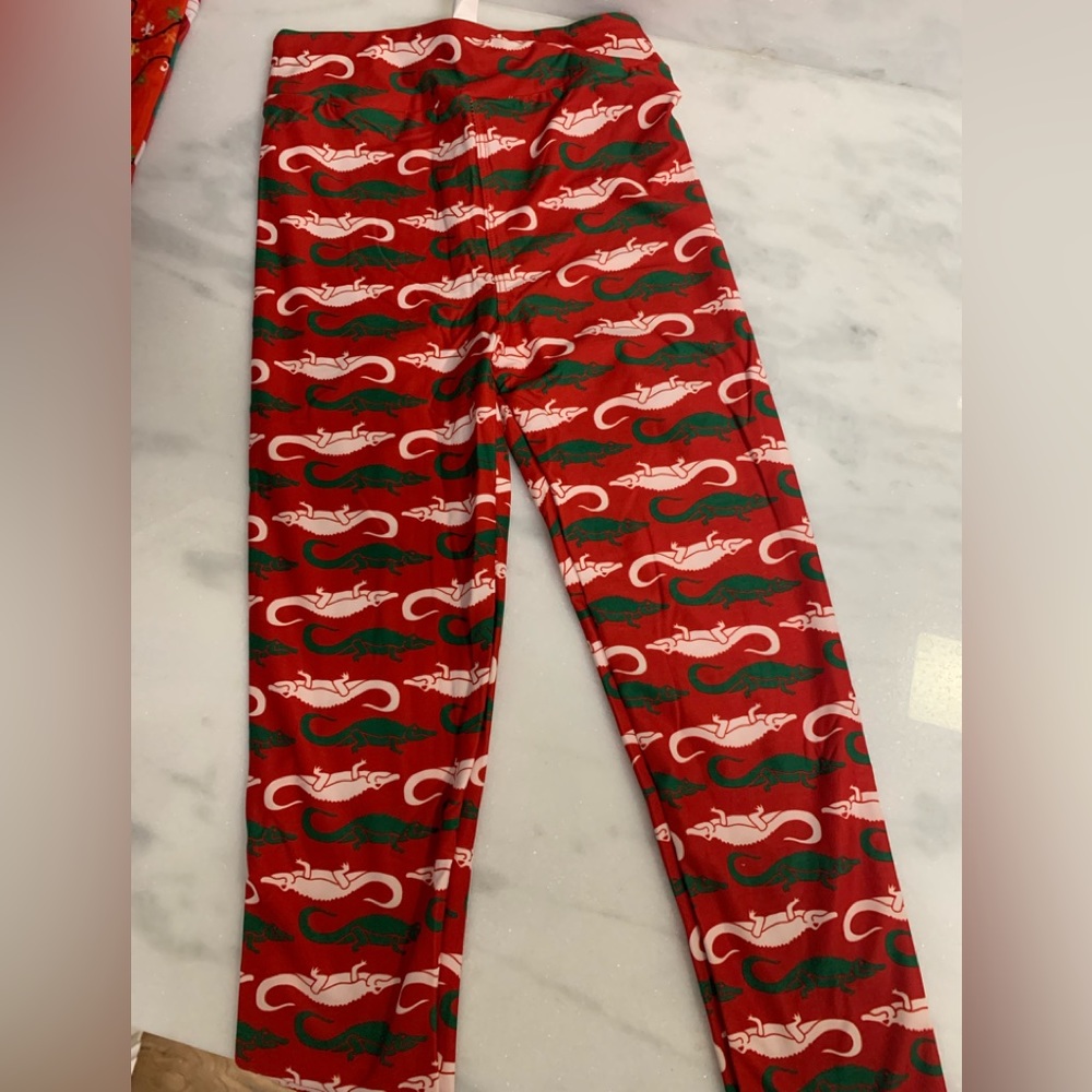 Christmas alligator leggings